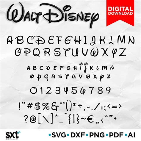 Disney Alphabet Svg Dxf Otf Disney Font Svg Walt Disney Etsy Disney ...