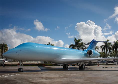 Snarkitecture customises private jet with blue ombre