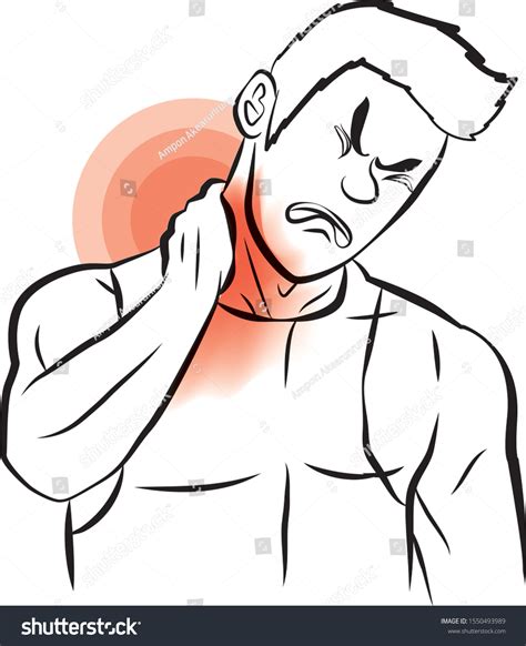 Young Man Has Neck Pain Very Stock Vector (Royalty Free) 1550493989 ...