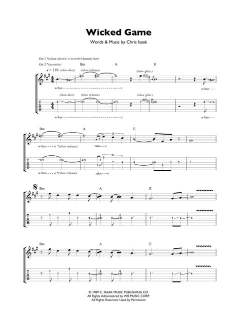 Wicked Game (arr. Alpin Smart (transcription for guitar - notation and ...