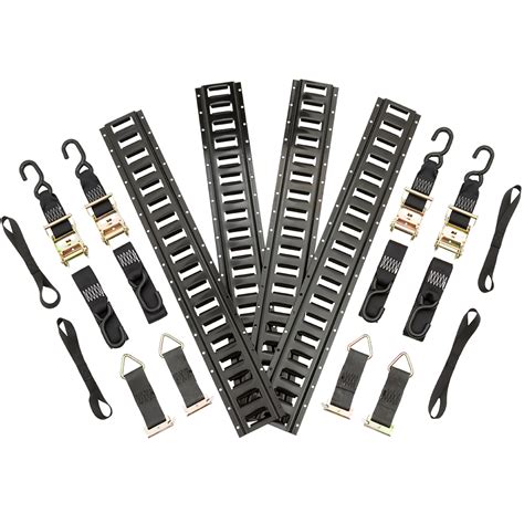 16-Piece E-Track Strap Tie-Down Kit System for Motorcycles