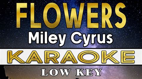 Flowers - Miley Cyrus (Karaoke) Lower Key - YouTube