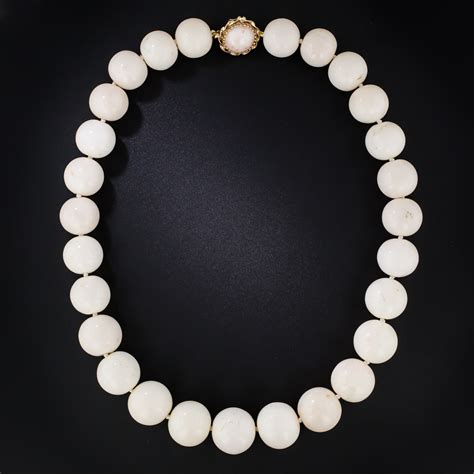 Large White Coral Bead Necklace