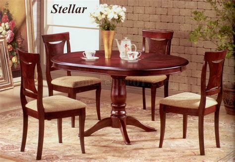 Mahogany Finish Modern Oval Dining Table w/Optional Chairs