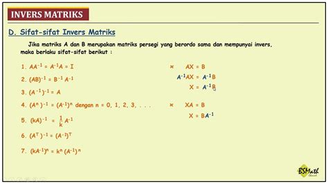 Sifat-sifat Invers Matriks | Matematika Kelas XI - YouTube