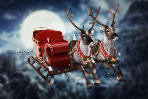 Santa Sleigh And Reindeer