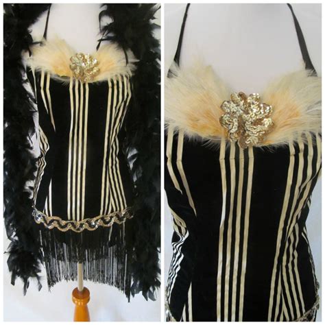 Vintage '50s Burlesque Costume Vaudeville Sequin Feather