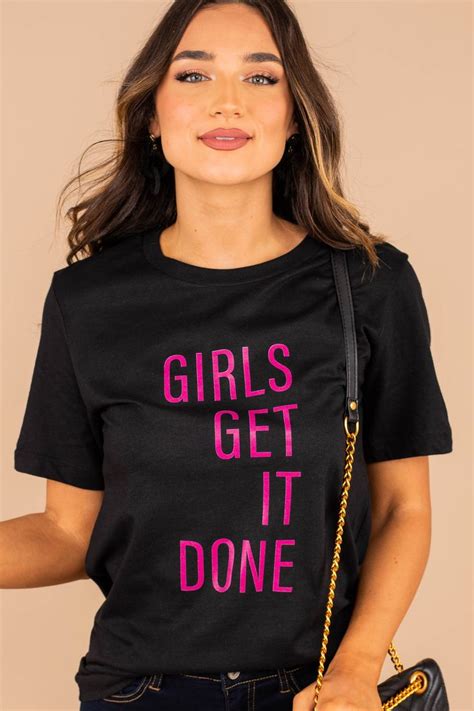 Girls Get It Done Black Graphic Tee in 2021 | Black graphic tees, Graphic tees, Girls graphic tee