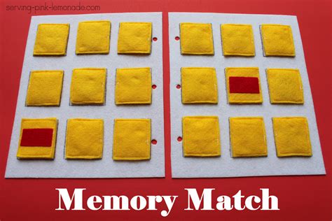 Serving Pink Lemonade: Quiet Book Games Part 4: Memory Match (Free ...