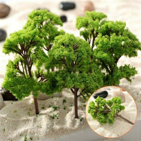 20PCS Train Railroad Model Trees 4cm Scale Tree Park Scenery Micro ...