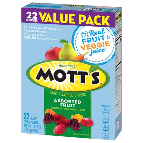 Mott's Medleys Fruit Flavored Snacks Assorted Fruit - 22-0.8 oz Pouches ...