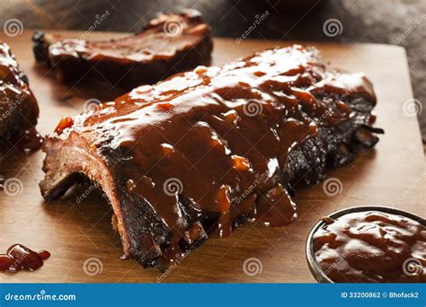 Smoked Barbecue Pork Spare Ribs Stock Photo - Image of pork, sloppy: 33200862