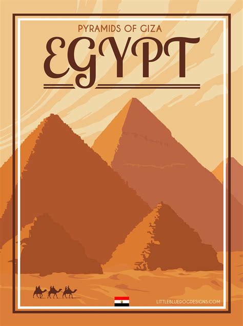 Egypt Pyramids of Giza Vintage Travel Poster - Etsy Canada | Poster di viaggio vintage, Poster ...