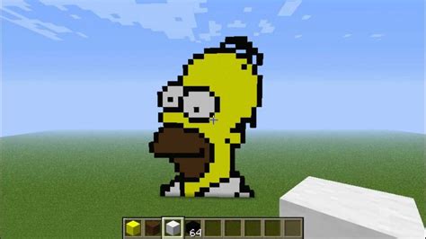 Minecraft Pixel Art tutorial: Homer Simpson part 2 - YouTube