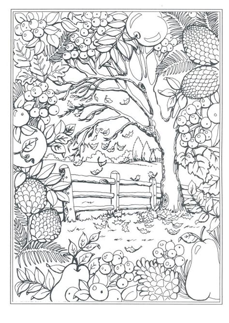 Autumn Scenes Coloring Book | Printable adult coloring pages, Detailed coloring pages, Fall ...