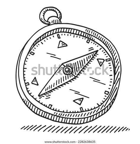 Handdrawn Vector Drawing Navigation Compass Showing Stock Vector (Royalty Free) 2282638635 ...