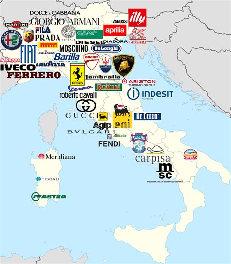 Map of Most Valuable Italian Brands - Vivid Maps