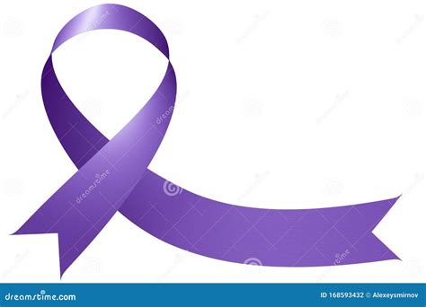 Purple Ribbon Isolated on White, Purple Day Epilepsy Awareness Symbol ...