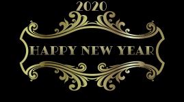 2020 Happy New Year Gold Black Free Stock Photo - Public Domain Pictures