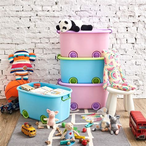 Stackable Toy Storage Box with Wheels, Big - 1 pc – boxania