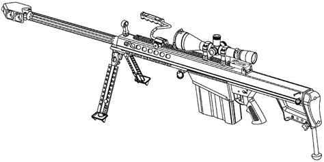 50 Cal Sniper Rifles Coloring Coloring Pages
