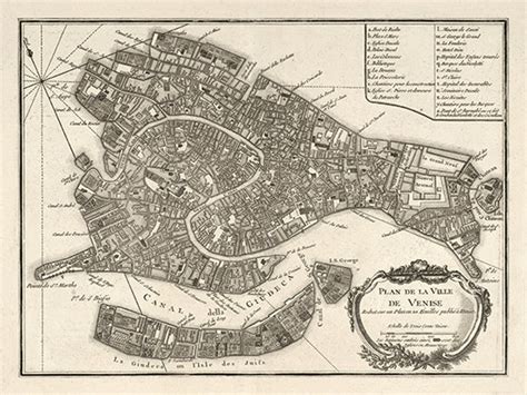 Venice Map Print Map Vintage Old Maps Antique Prints Poster - Etsy