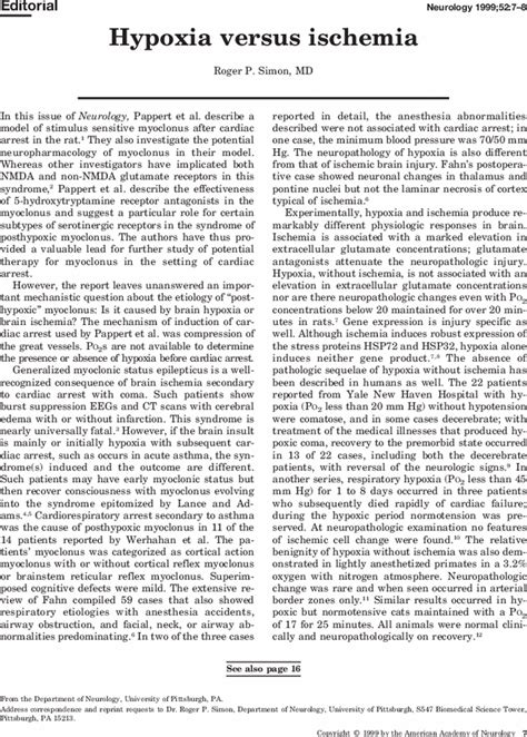 Hypoxia versus ischemia | Neurology