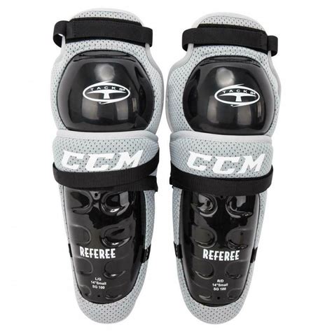 New CCM ice hockey referee shin guards 16" official leg protection equipment ref | SidelineSwap