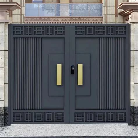 Entrance Double Stainless Steel Door Design Wrought Iron Main Gate ...