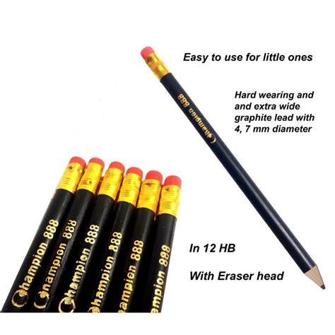 Black Pencil Jumbo Size with Eraser (Sold by 12 pieces) | Shopee Philippines