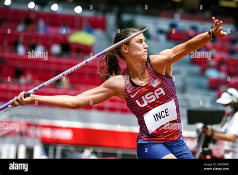 Ariana Ince (USA) competing in the Women's javelin throw at the 2020 ...