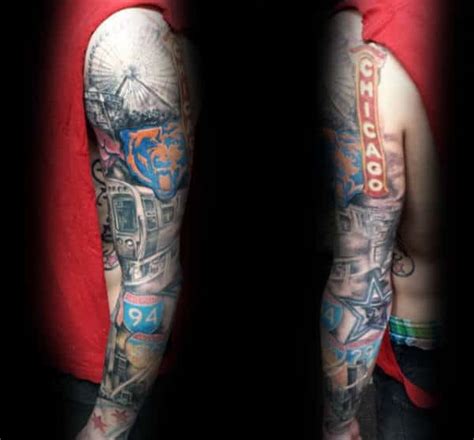 50 Chicago Flag Tattoo Designs For Men - Illinois Ink Ideas