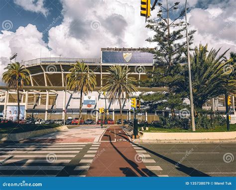 A Look Inside the Football Stadium of Malaga Editorial Stock Image - Image of conference, color ...