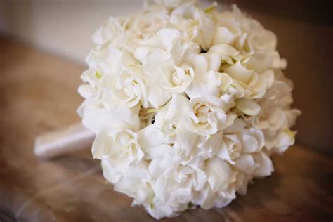 white gardenia bridal bouquet | OneWed.com