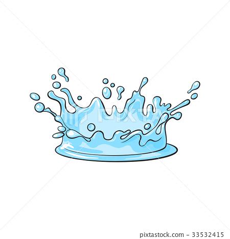 vector cartoon water drop splash isolated - Stock Illustration [33532415] - PIXTA