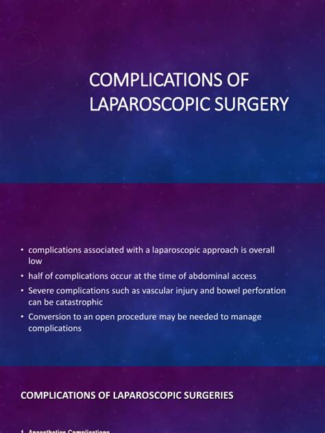 Complications of Laparoscopic Surgery | Medical Specialties | Clinical Medicine