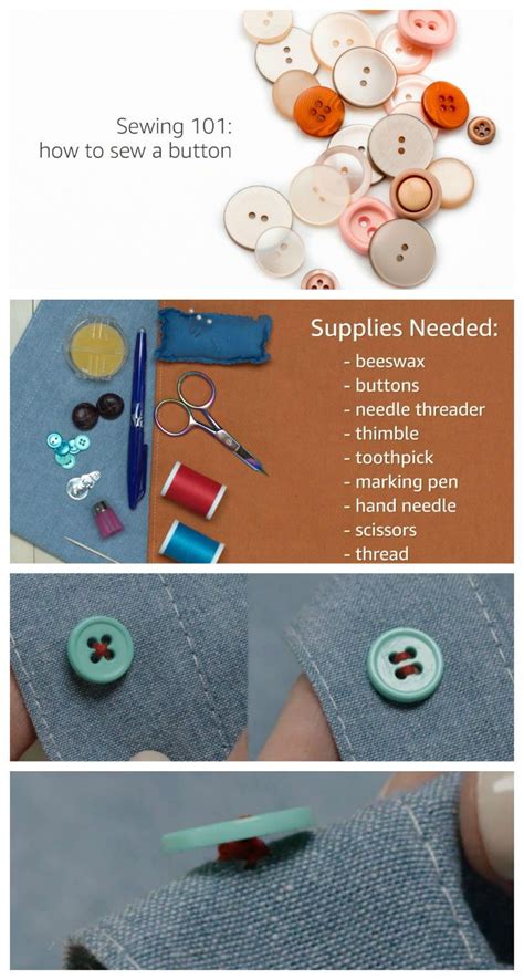 Sewing 101: How to Sew a Button | Sewing a button, Sewing 101, Sewing