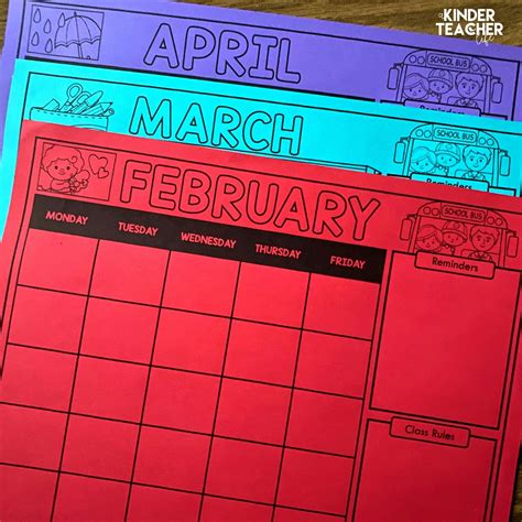 Free Editable Monthly Class Calendars - A Kinderteacher Life