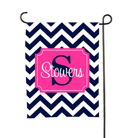 Personalized Garden Flag Custom monogram Yard Flag Chevron