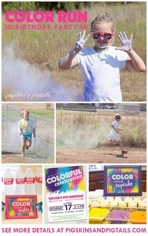 Color Run Birthday Party | Color run, Birthday party themes, Holi party