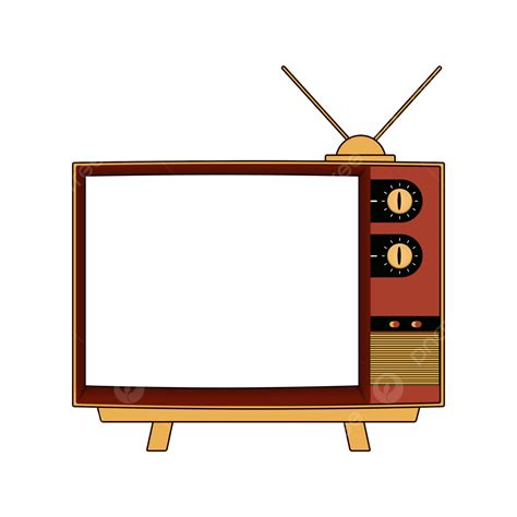 Flat Screen Tv Clipart Transparent Background, Cartoon Retro Vector Flat Tv, Cartoon, Decorative ...