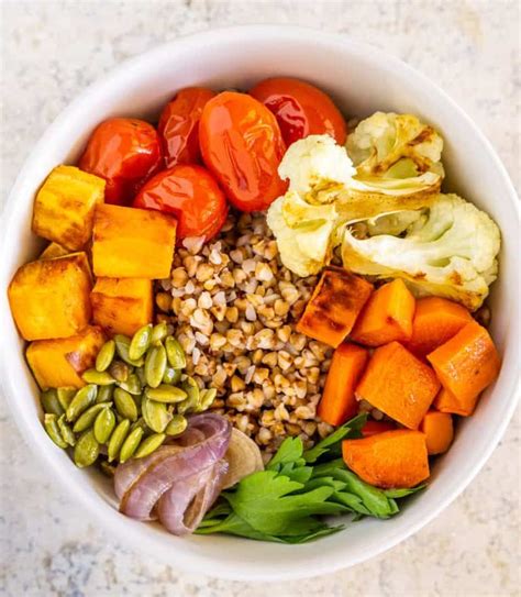 These Buckwheat Bowls with Roasted Vegetables and Tahini Sauce are ...