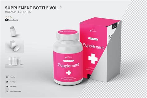 27+Best Free Vitamin Bottle Mockup PSD Template for Designer