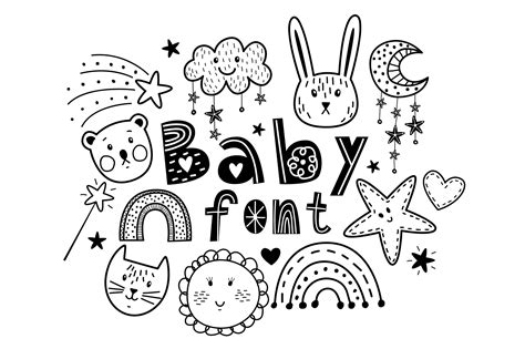 Baby cute font (555421) | Sans Serif | Font Bundles