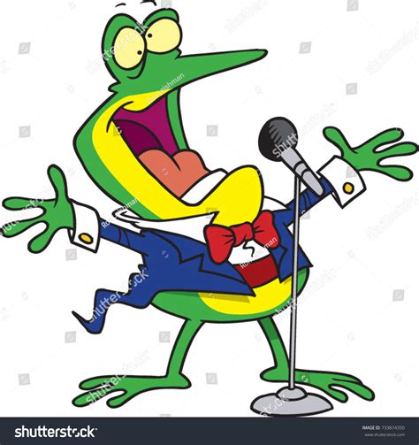 Cartoon Frog Singing Into Mic Stock Vector (Royalty Free) 733874350 ...