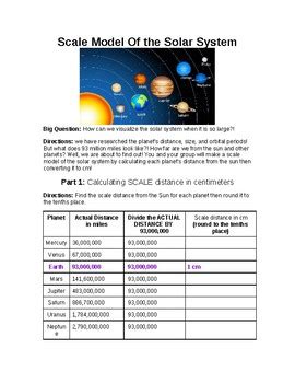 Scale model of the Solar System by LeadWithPositivity | TpT