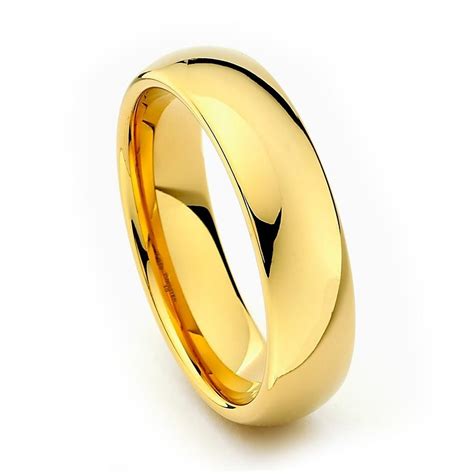 Gold Tungsten Ring 6mm from Tungsten Fashions