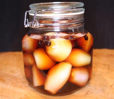 Pickled shallots in sherry vinegar Accompaniments recipe