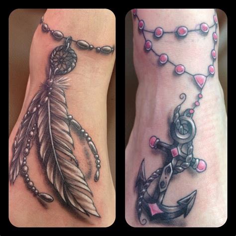 feather anklet tattoo cover up idea (left pic) | Anklet tattoos, Foot ...