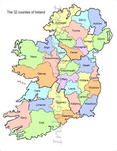 County map of Ireland: free to download